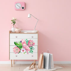 Pink Galah Rub on Transfer Furniture & Craft Decals