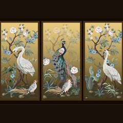 Peacock, Cranes & Pheasants Adhesive Peel & Stick Vinyl Print