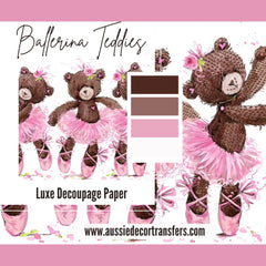 Ballerina Teddies Luxe Decoupage Paper