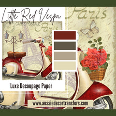 Little Red Vespa Luxe Decoupage Paper