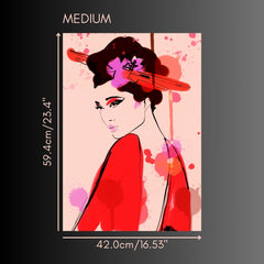 Geisha llamada Saburuko Adhesivo Peel & Stick Vinilo Impresión
