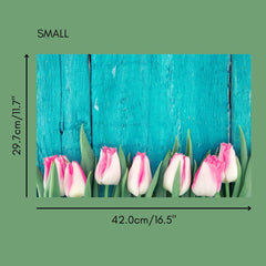 Tulips on Aquamarine - Not Your Average Poster Print - AUS Only
