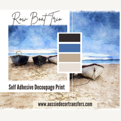 Row Boat Trio Adhesive Peel & Stick Vinyl Print