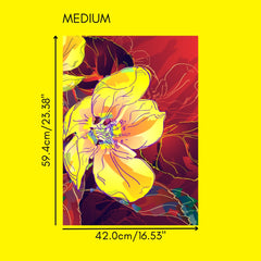 Impresión de vinilo Peel &amp; Stick de hibisco amarillo
