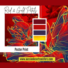 Rote und goldene Blütenblätter – kein durchschnittlicher Posterdruck!