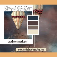 Steampunk Solo Flight Luxe Decoupage Paper