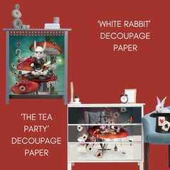 White Rabbit & The Tea Party Quality Decoupage Rice Paper