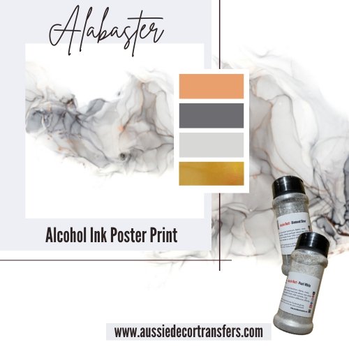 Aussie Decor Transfers Poster Print Alabaster Alcohol Ink - Not Your Average Poster Print!