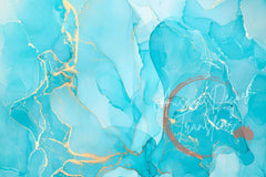 Aussie Decor Transfers Poster Print Arctic Azure Alcohol Ink - Not Your Average Poster Print!