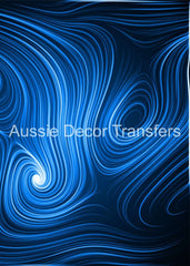 Aussie Decor Transfers Poster Print Abstract Blue Wave - Not Your Average Poster Print! - AUS ONLY
