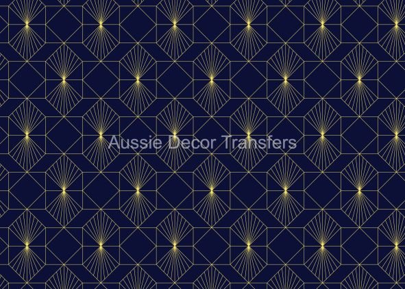 Aussie Decor Transfers Poster Print Art Deco Hexagons - Not Your Average Poster Print! - AUS ONLY