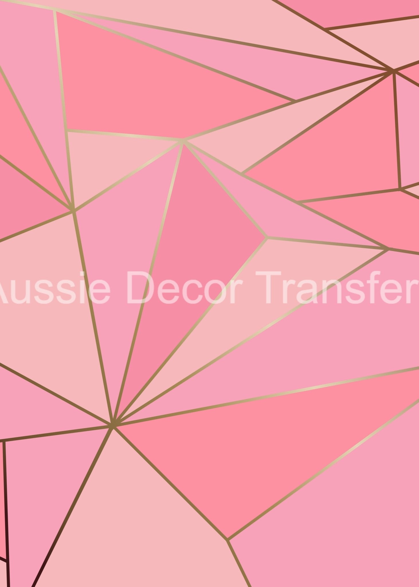 Aussie Decor Transfers Poster Print Pink & Gold Geo - Not Your Average Poster Print! - AUS ONLY