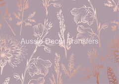Aussie Decor Transfers Poster Print Rose Gold Mixed Flowers - Not Your Average Poster Print! - AUS Only