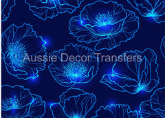 Aussie Decor Transfers Poster Print Shining Blue Lotus- Not Your Average Poster Print! - AUS Only