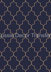 Aussie Decor Transfers Poster Print Tan on Blue Moroccan - Not Your Average Poster Print! - AUS Only