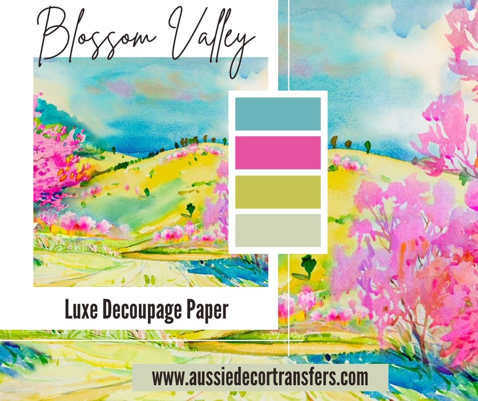Blossom Valley - Luxe Decoupage Paper 40gsm - Aussie Decor Transfers