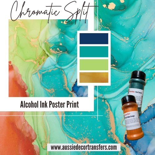 Aussie Decor Transfers Poster Print Chromatic Split Alcohol Ink - Not Your Average Poster Print!