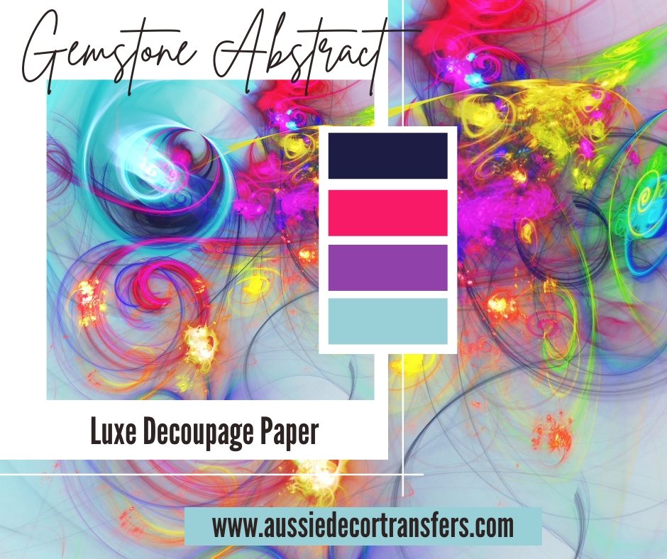Gemstone Abstract - Luxe Decoupage Paper - 40gsm - Aussie Decor Transfers
