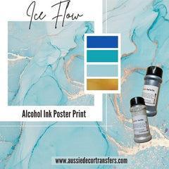 Ice Flow Alcohol Ink Poster Print - Aussie Decor Transfers