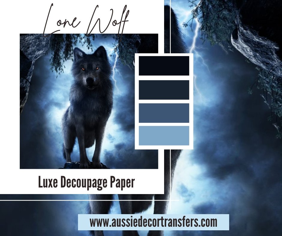 Lone Wolf - Luxe Decoupage Paper 4ogsm - Aussie Decor Transfers