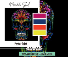 Aussie Decor Transfers Poster Print Mandala Skull - Not Your Average Poster Print!