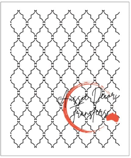 MOROCCAN GRID - EXTRA LARGE STENCIL - Aussie Decor Transfers