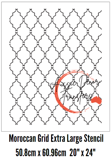 MOROCCAN GRID - EXTRA LARGE STENCIL - Aussie Decor Transfers