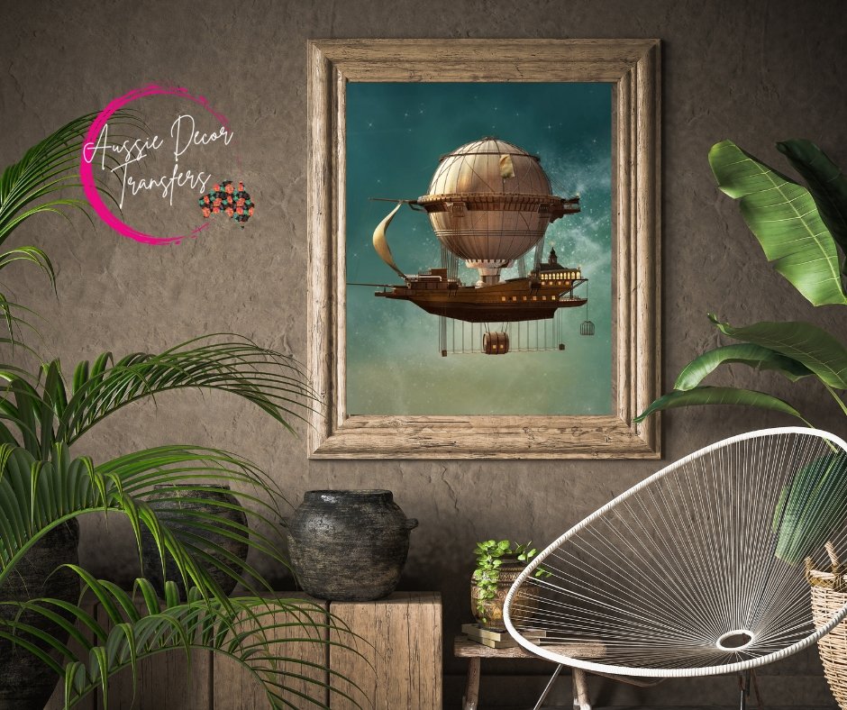 Aussie Decor Transfers Poster Print Steampunk Airship - Not Your Average Poster Print!