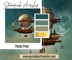 Steampunk Airship - Poster Print - Aussie Decor Transfers