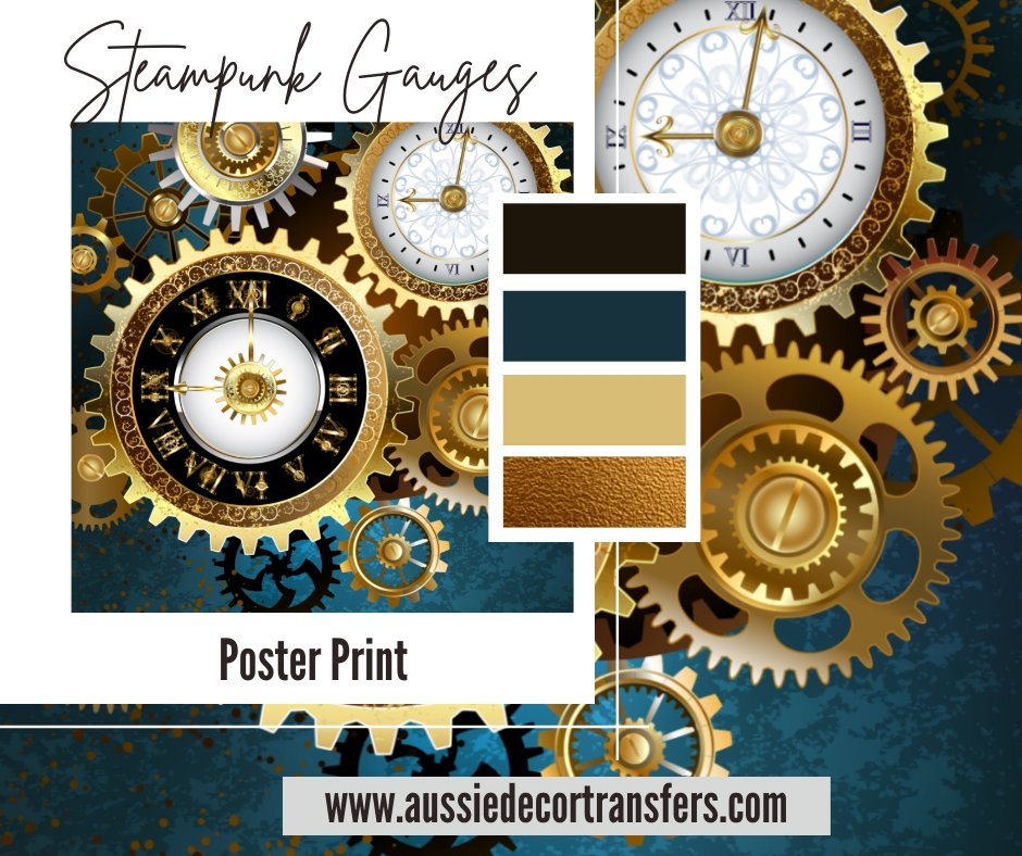 Steampunk Gauges - Poster Print - Aussie Decor Transfers