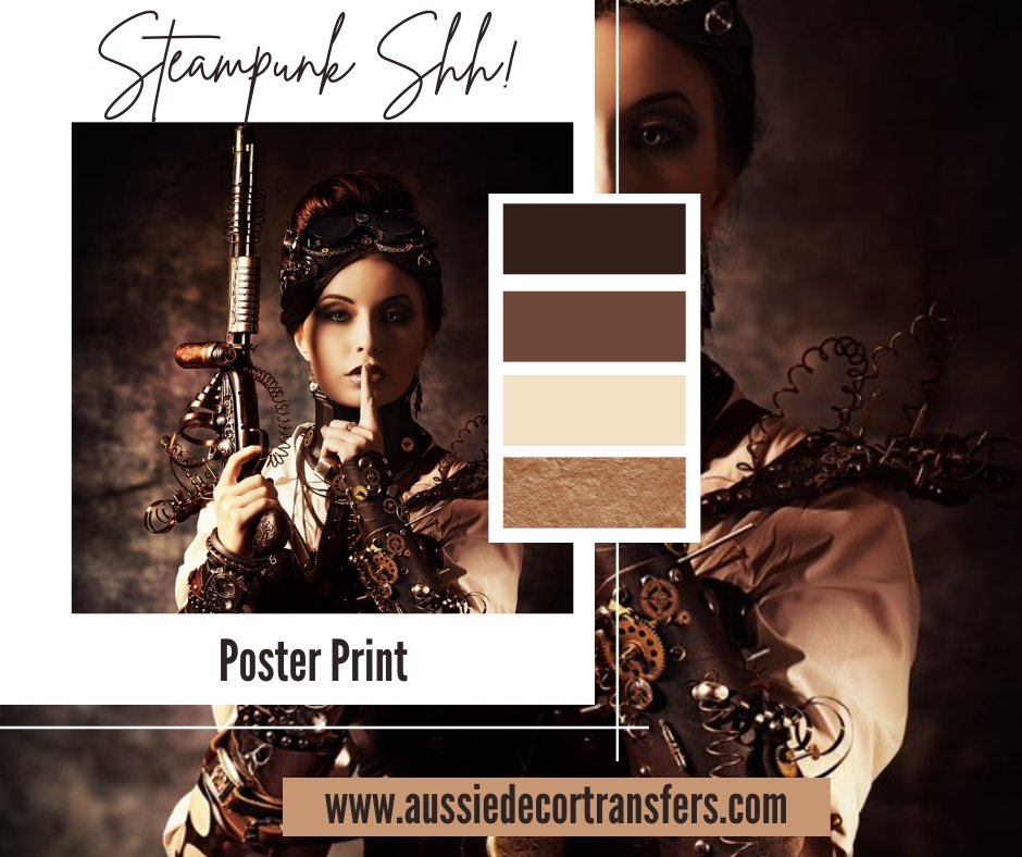 Aussie Decor Transfers Poster Print Steampunk Shhh! - Not Your Average Poster Print!