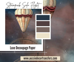 Steampunk Solo Flight - Luxe Decoupage Paper 40gsm - Aussie Decor Transfers
