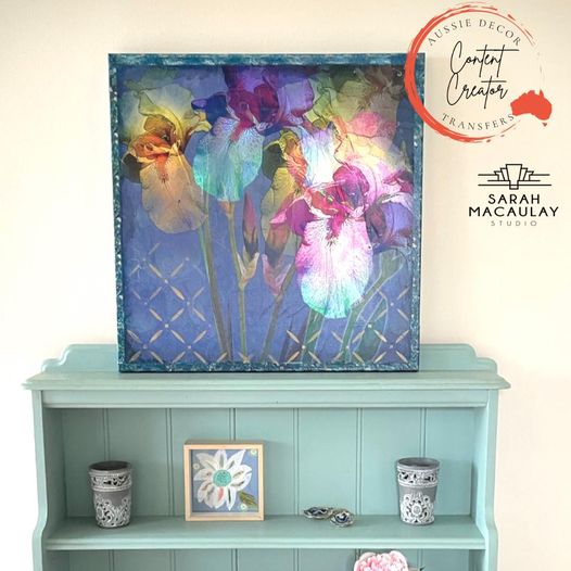 Stormy Iris - Luxe Decoupage Paper - 40gsm - Aussie Decor Transfers