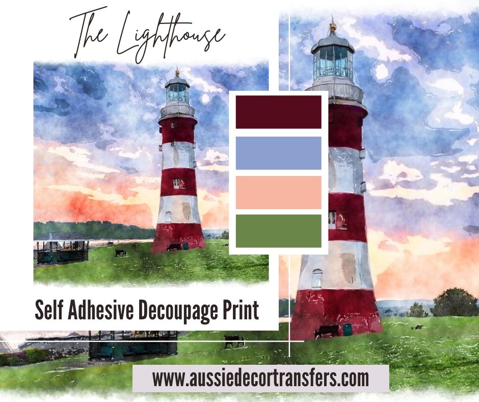 Aussie Decor Transfers The Lighthouse Adhesive Peel & Stick Vinyl Print